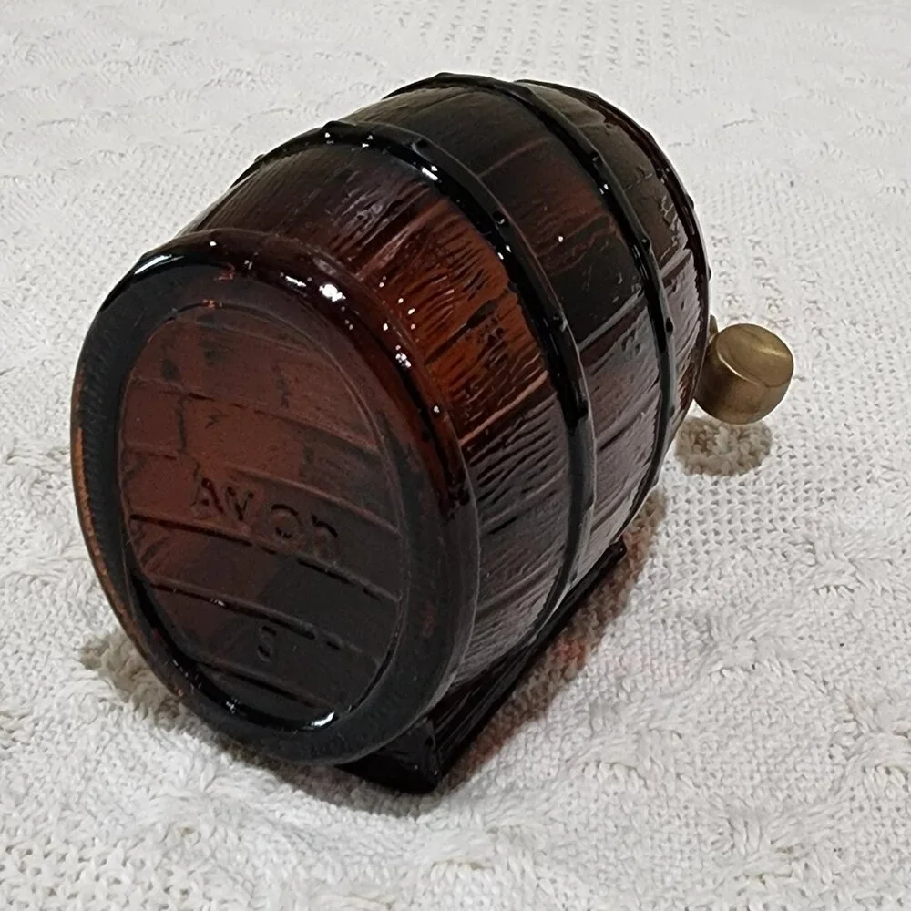 Vintage Avon ON TAP BEER WINE BARREL Amber Collectors Empty Brown Glass Bottle
